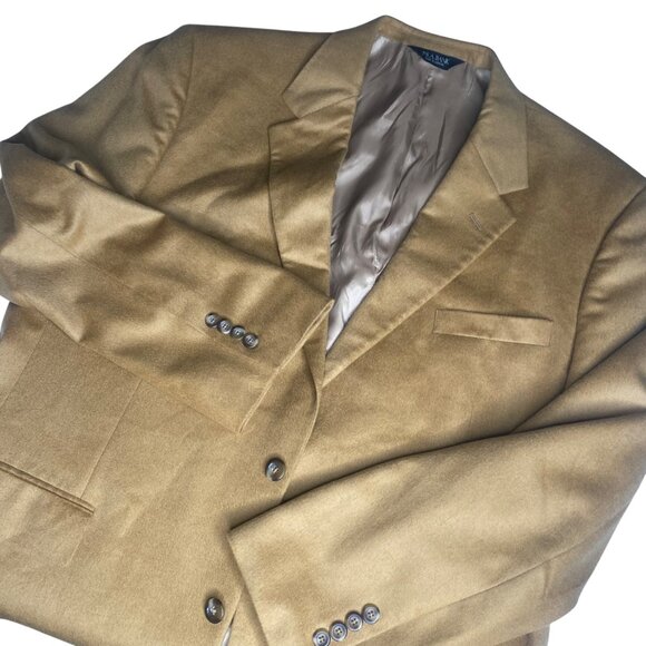 Jos A Bank Cashmere Sport Coat Blazer Mens 46R Tan Jacket Soft Career Business O - Picture 7 of 14